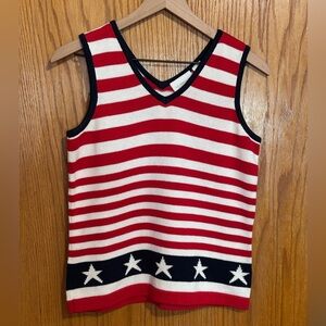 Liz Claiborne 4th‎ of July sweater sleeveless approx size medium petite